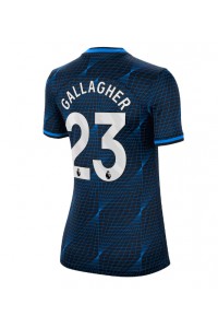 Chelsea Conor Gallagher #23 Jalkapallovaatteet Naisten Vieraspaita 2023-24 Lyhythihainen